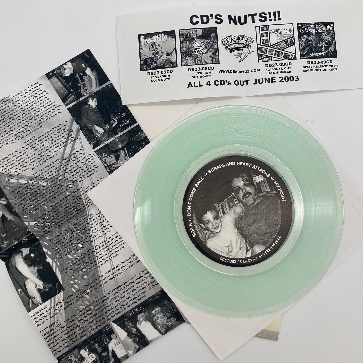 SCRAPS AND HEART ATTACKS • s/t (Clear Vinyl, Silver Cover) • 7" • Second Hand