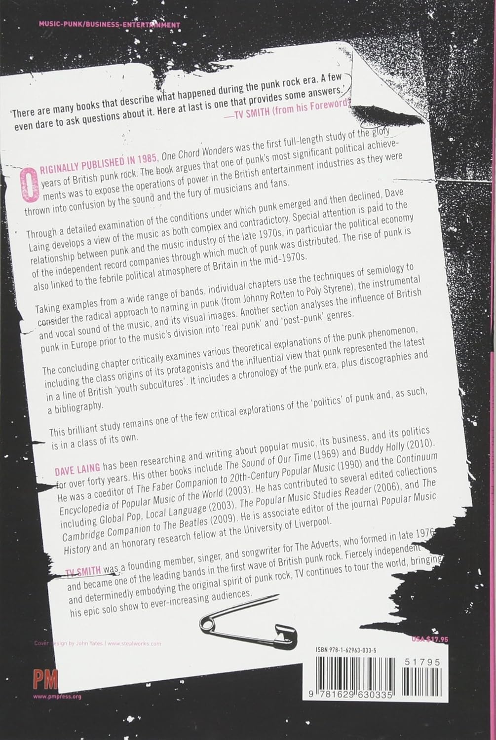 DAVE LAING • One Chord Wonders: Power And Meaning in Punk Rock • Book
