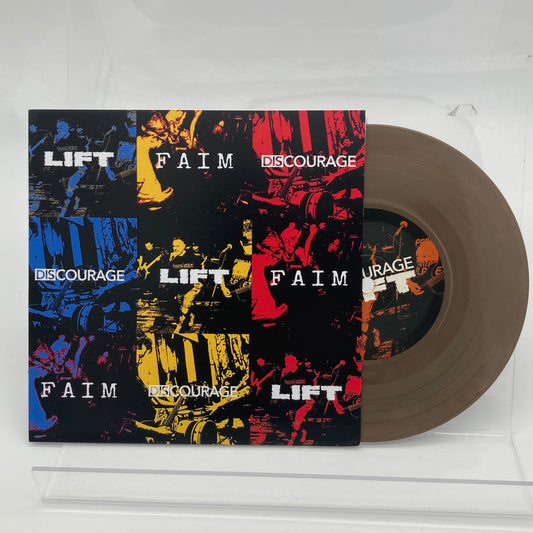 V/A • FAIM / LIFT / DISCOURAGE Split (Marbled Brown) • 7" • Second Hand