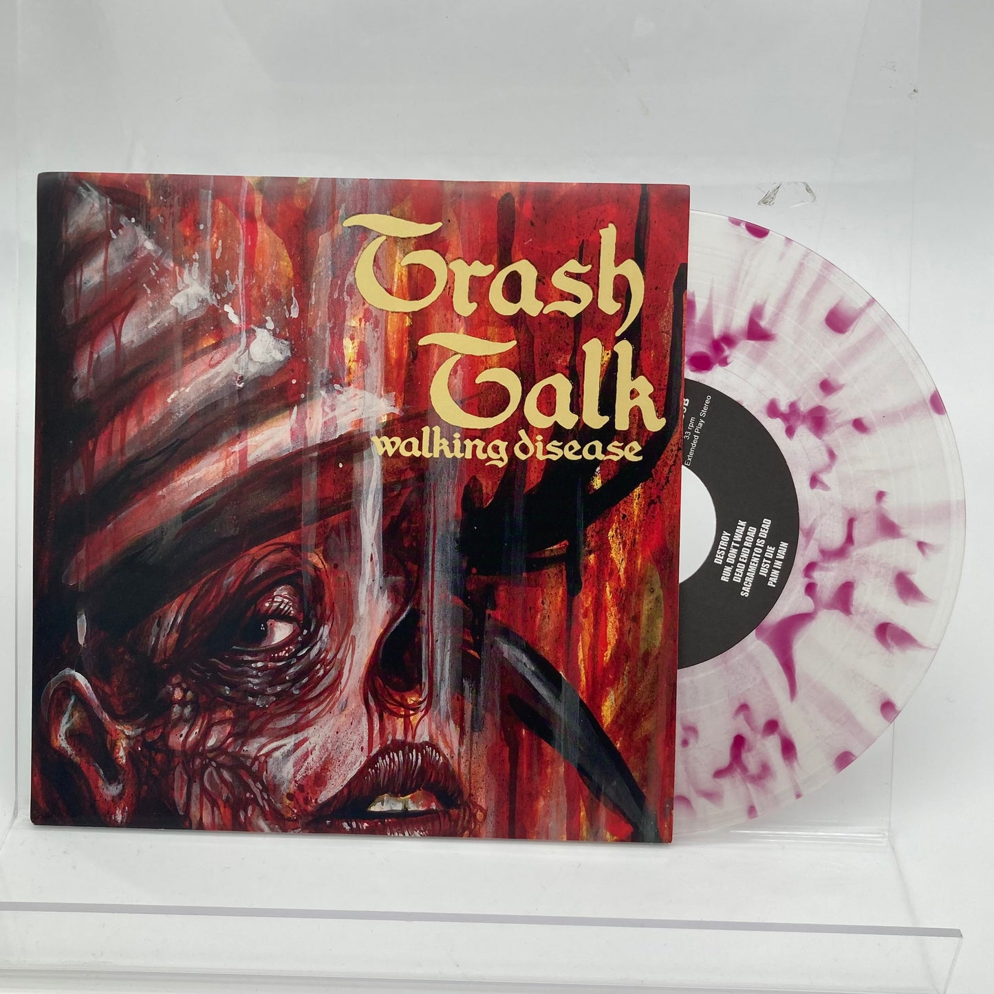 TRASH TALK • Walking Disease (Clear w/Purple Splatter) • 7" • Second Hand