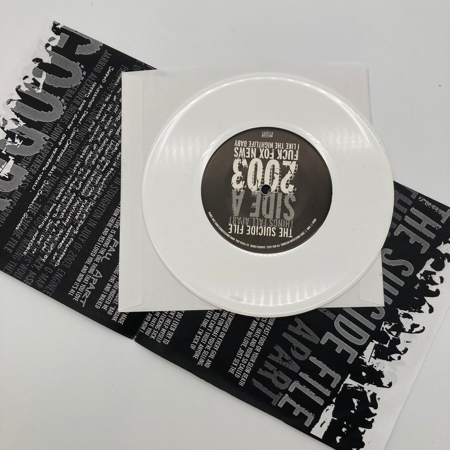 THE SUICIDE FILE • Things Fall Apart (White Vinyl) • 7" • Second Hand