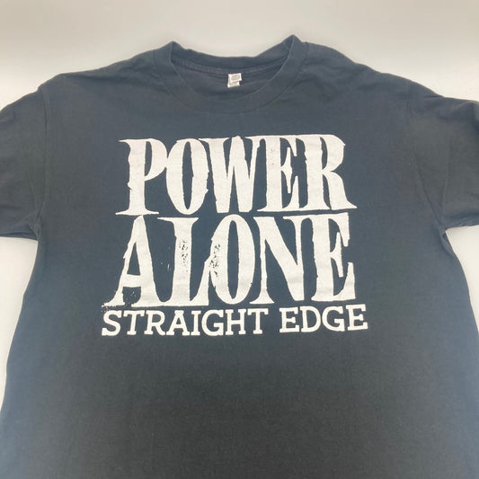 POWER ALONE • Straight Edge • T-Shirt • L • Second Hand