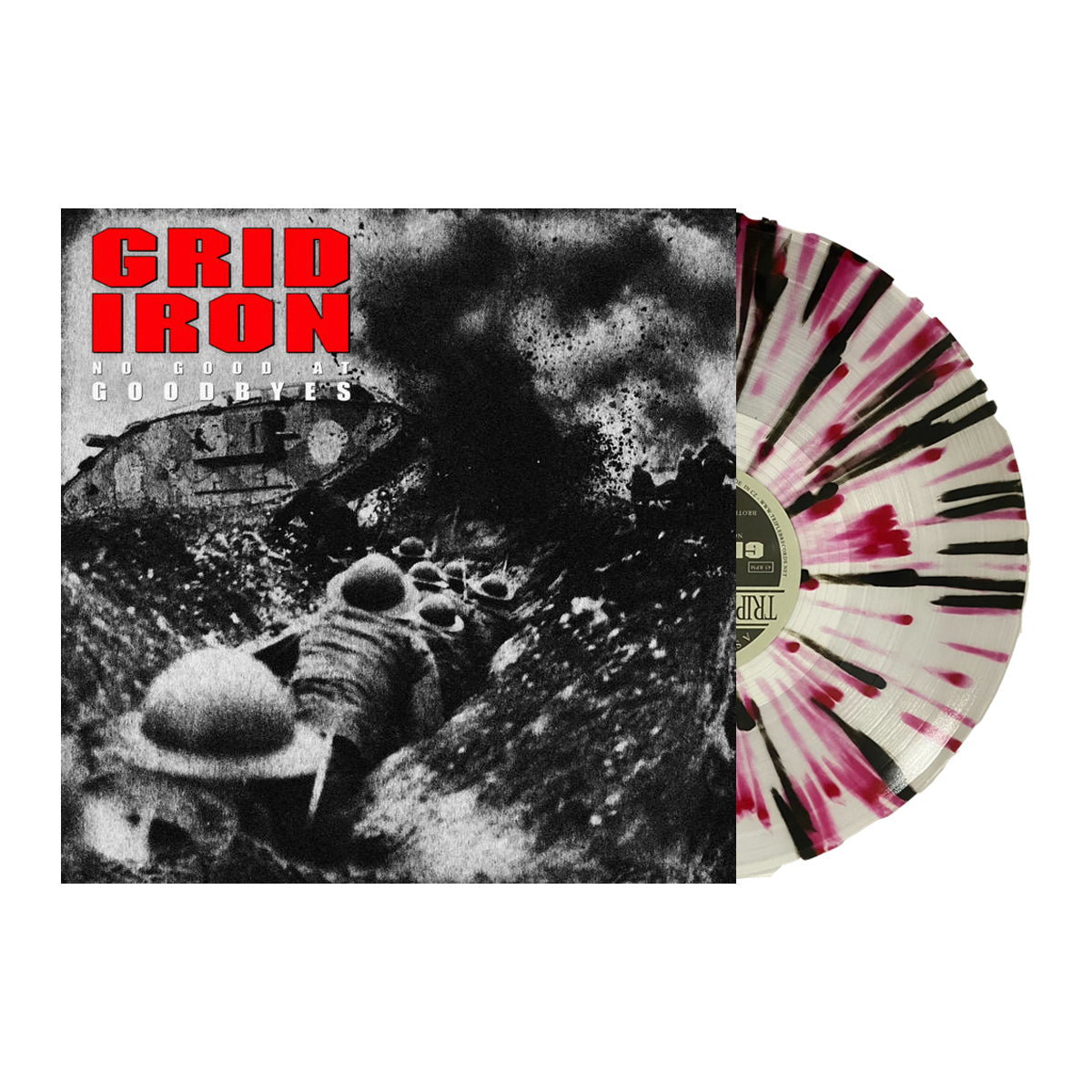 GRIDIRON • No Good At Goodbyes (Ultra Clear w/ Red & Black Splatter Vinyl) • LP