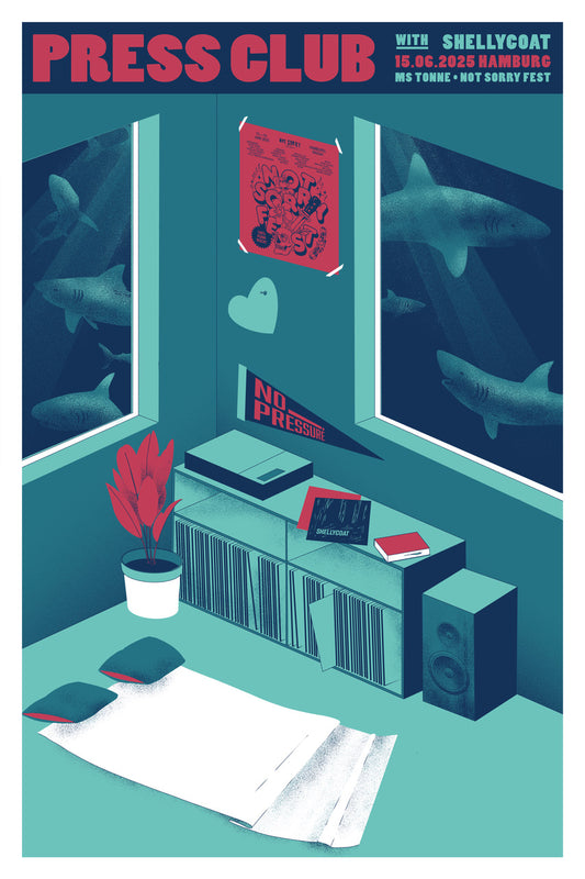 PRESS CLUB X SHELLYCOAT X NOT SORRY Fest • Screenprint Poster