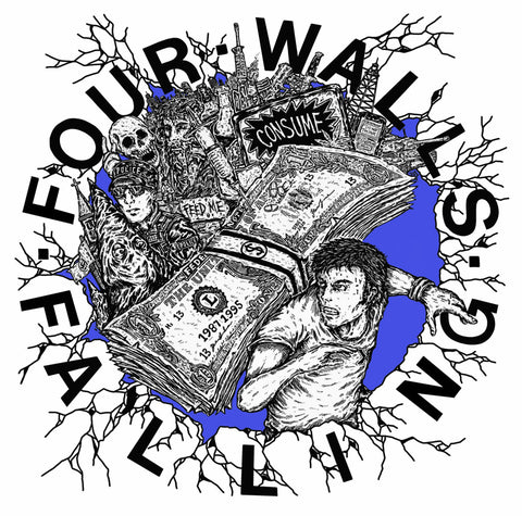 FOUR WALLS FALLING • S/T (Black/Brown Vinyl) • 7"