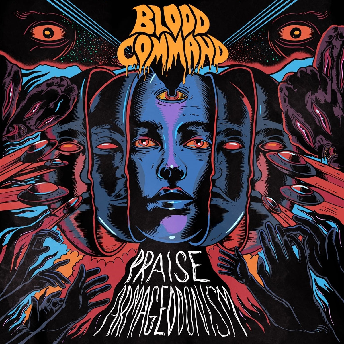 BLOOD COMMAND • Praise Armageddonism (Half Orange, Half Purple) • LP