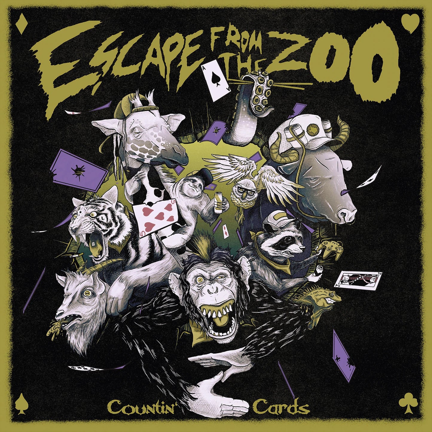 ESCAPE FROM THE ZOO • Countin' Cards (Red Vinyl) • LP